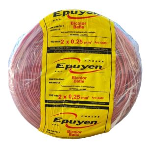 CABLE BIPOLAR BAFLE AUDIO BICOLOR ROJO Y NEGRO 0.25MM X 100 MTS EPUYEN