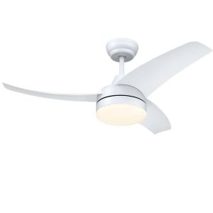 VENTILADOR DE TECHO BLANCO 421A CON LUZ 42” MOTOR DE ALTA EFICIENCIA LEUK