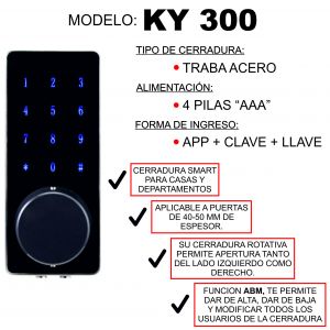 CERRADURA SMART DE TRABA DE ACERO + APP + CLAVE + LLAVE MECÁNICA PRONEXT - Vista 5