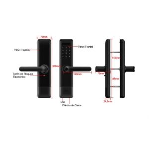 CERRADURA SMART LIFE KY 850 HUELLA + PIN + TARJETA + LLAVE PRNEXT - Vista 1