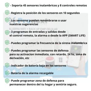 ALARMA DOMICILIARIA INALAMBRICA SMART WIFI + GSM WALA 3000 PRONEXT - Vista 13