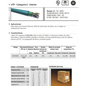 UTP EXTERIOR CAT 6 EPUYEN INTERIOR X 305 MTS - Vista 2