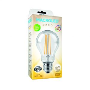 LAMPARA BULBO FILAMENTO LED 6W E27 MACROLED - Vista 2