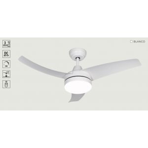 VENTILADOR DE TECHO BLANCO 421A CON LUZ 42” MOTOR DE ALTA EFICIENCIA LEUK - Vista 3
