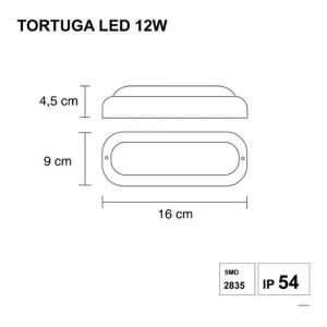 TORTUGA OVALADA 12W LED NEGRO MACROLED - Vista 5