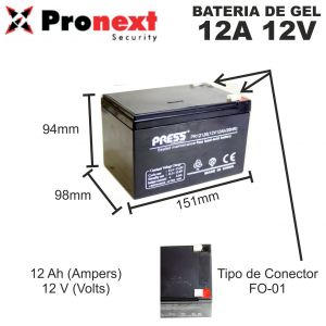BATERIA DE GEL DE 12V 12 AH PRESS - Vista 2