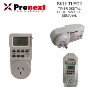 TIMER DIGITAL PROGRAMABLE ENCHUFABLE PRONEXT - Vista 2