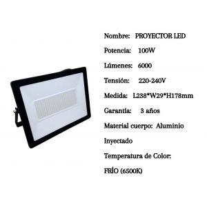 REFLECTOR LED 100W FRIO EXTERIOR CANDELA - Vista 2
