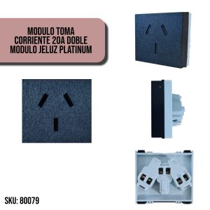 MODULO TOMA CORRIENTE 20A DOBLE MODULO JELUZ PLATINUM - Vista 8