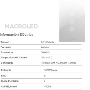 TECLA SMART ROMA MACROLED 3 CANALES CON CAPACITOR - Vista 3