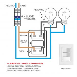 SET ARMADO  2 INTERRUPTORES (2 PUNTOS) LINEA URBANA EXULTT - Vista 2