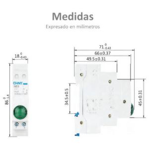 INDICADOR P/RIEL MODULO DIN LED CHINT - Vista 4