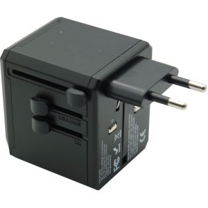 ADAPTADOR VIAJERO CON 3 PUERTOS USB-A + 1 PUERTO USB-C - COLOR NEGRO - Vista 3