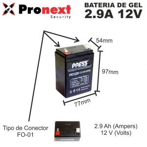 BATERIA DE GEL DE 12V 2.9 AH PRESS - Vista 2