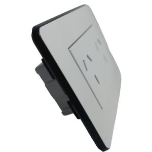 BASTIDOR JELUZ MITO COMPLETO TOMA DOBLE PUENTEADO BL/NG - Vista 2