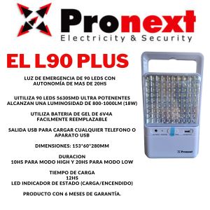 LUZ DE EMERGENCIA DE 90 LEDS CON AUTONOMÍA 20HS PRONEXT - Vista 4