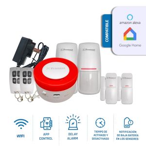 KIT 1 ALARMA INALAMBRICA WIFI + FREE APP CELULAR + GOOGLE HOME - Vista 6