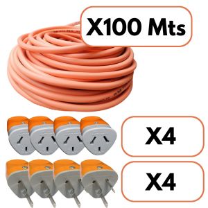 CABLE PARA HACER ALARGUE NARANJA 2X1 MM X 100 METROS + FICHAS - Vista 1