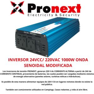 INVERSOR 24VCC/ 220VAC 1000W ONDA SENOIDAL MODIFICADA - Vista 2