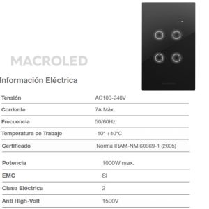 TECLA SMART ROMA MACROLED 4 CANALES CON CAPACITOR - Vista 6