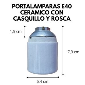 PORTALAMPARA E40 CERAMICO CON ROSCA STAR BOX - Vista 3