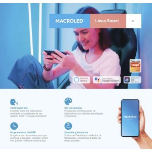 BULBO LED SMART RGB 12W E27 220V WIFI + BLUETOOTH MACROLED - Vista 5