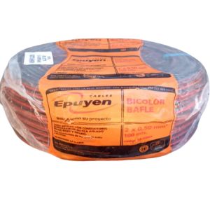 CABLE BIPOLAR BAFLE AUDIO BICOLOR ROJO Y NEGRO 0.50MM X 100 MTS EPUYEN - Vista 4