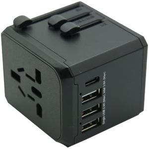 ADAPTADOR VIAJERO CON 3 PUERTOS USB-A + 1 PUERTO USB-C - COLOR NEGRO - Vista 4