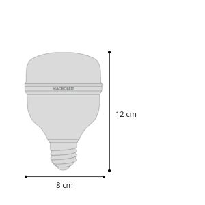 LAMPARA BULBON LED 19W E27 PVC 80X120MM MACROLED - Vista 3