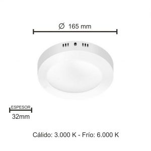PANEL LED APLICAR REDONDO 12W MACROLED - Vista 4