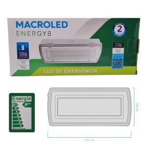 LUZ DE EMERGENCIA IP 65 PARA APLICAR O EMBUTIR 7000K MACROLED - Vista 4