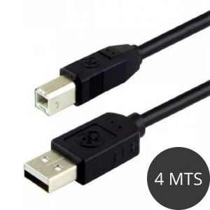 CABLE USB A CONECTOR A/B DE IMPRESORA 4 MTS - Vista 2