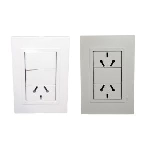 KIT ESPECIAL SET TOMACORRIENTE DOBLE 10A + SET ARMADO 1 INTERRUPTOR 1 TOMACORRIENTE 10A X 20 UNIDADES