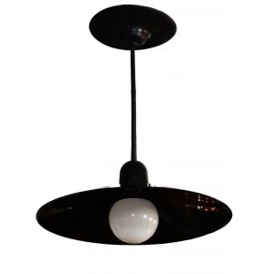 LAMPARA COLGANTE CHINO 1 LUZ BASICO NEGRO + LAMPARA GLOBO LED 12WTS CALIDO - Vista 2