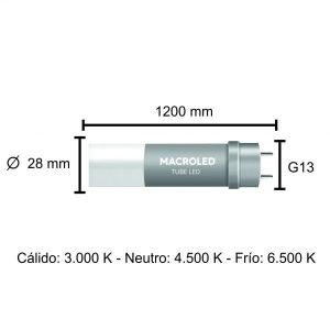 TUBO LED 18W T8 1.20 MTS DE PVC NANO MACROLED - Vista 7