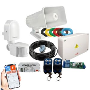 KIT SIRENA VECINAL CON SENSOR Y CONTROL REMOTO
