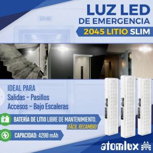 LUZ DE EMERGENCIA 42 LED AUTONOMA (2045 LITIO LED) ATOMLUX - Vista 4