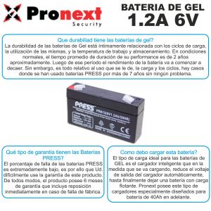 BATERIA DE GEL DE 6V 1.2 AH PRESS - Vista 3