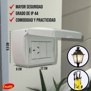 TAPA CAPSULADA EXTERIOR RIGIDA APLICAR + PUNTO Y TOMA 10A EXULTT URBANA - Vista 4