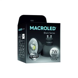 LAMPARA DICROICA NEGRA LED 7W GU10 DE PVC MACROLED - Vista 4