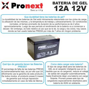 BATERIA DE GEL DE 12V 12 AH PRESS - Vista 3