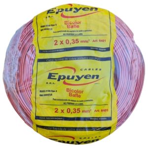 CABLE BIPOLAR BAFLE AUDIO BICOLOR ROJO Y NEGRO 0.35MM X METRO EPUYEN - Vista 2