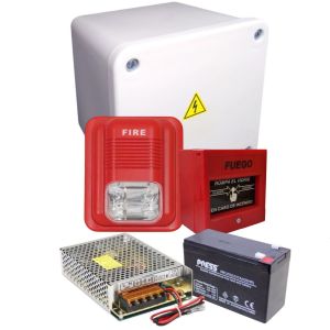 KIT ALARMA DE INCENDIO CON UPS Y BATERIA