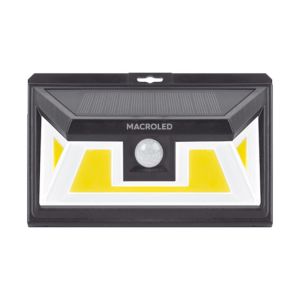 ARTEFACTO SOLAR DE PARED 5W CON SENSOR DE MOVIMIENTO 2 FUNCIONES IP65 MACROLED