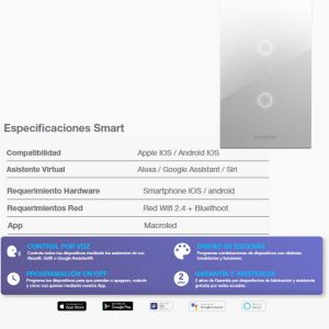 TECLA SMART ROMA MACROLED 2 CANALES CON CAPACITOR - Vista 3