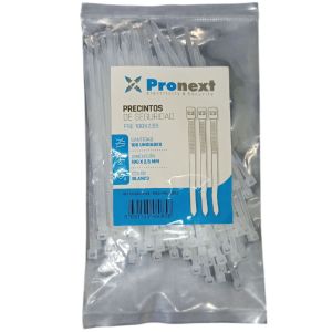 PRECINTO BLANCO DE 100X2.5MM X 100 UNIDADES PRONEXT