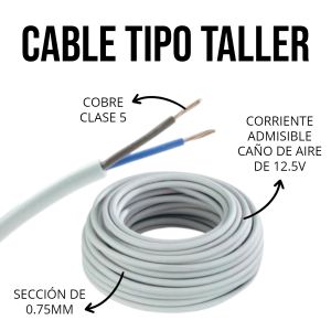 CABLE TIPO TALLER 2X0.75 MM X METRO EPUYEN - Vista 6