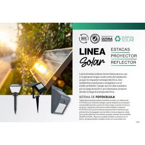 2 ESTACAS LED 2W FRíA + PANEL SOLAR CANDELA 7384 REDONDA NEGRO - Vista 8