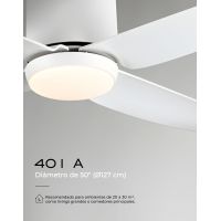 VENTILADOR DE TECHO BLANCO 401A CON LUZ 50” MOTOR DE ALTA EFICIENCIA LEUK