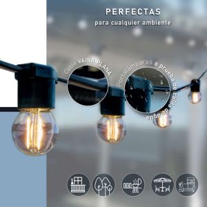 GUIRNALDA 10 METROS 15 PORTALAMPARAS E27 STAR BOX - Vista 5